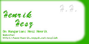 henrik hesz business card